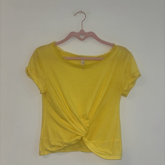 Free People Movement Tops - Free People Womens Shirt Sz Sm Butter‎ Yellow Short Sleeve Tshirt Tee Active Gym